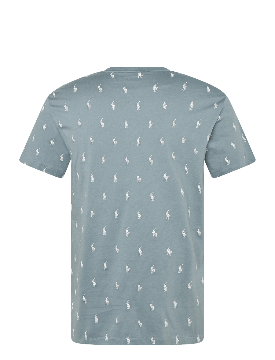 Polo Ralph Lauren - Allover Pony Cotton Jersey Sleep Shirt - short-sleeved t-shirts - cool gray blue ao - 2