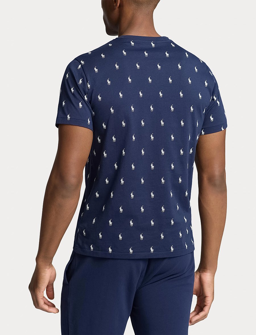 Polo Ralph Lauren - Allover Pony Cotton Jersey Sleep Shirt - kortærmede t-shirts - cruise navy aopp - 2