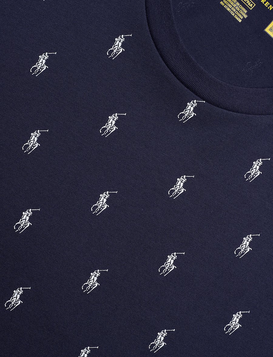 Polo Ralph Lauren - Allover Pony Cotton Jersey Sleep Shirt - kortærmede t-shirts - cruise navy aopp - 3