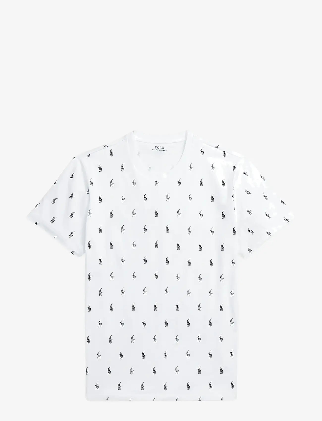 Polo Ralph Lauren - Allover Pony Cotton Jersey Sleep Shirt - kortärmade t-shirts - white aopp - 0