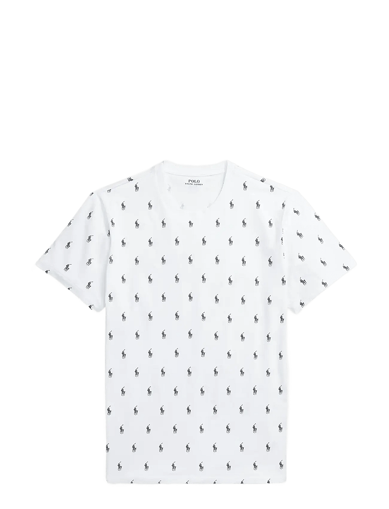 Polo Ralph Lauren - Allover Pony Cotton Jersey Sleep Shirt - kortärmade t-shirts - white aopp - 0