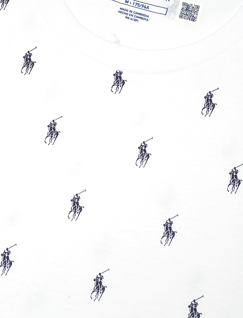 Polo Ralph Lauren - Allover Pony Cotton Jersey Sleep Shirt - kortärmade t-shirts - white aopp - 1