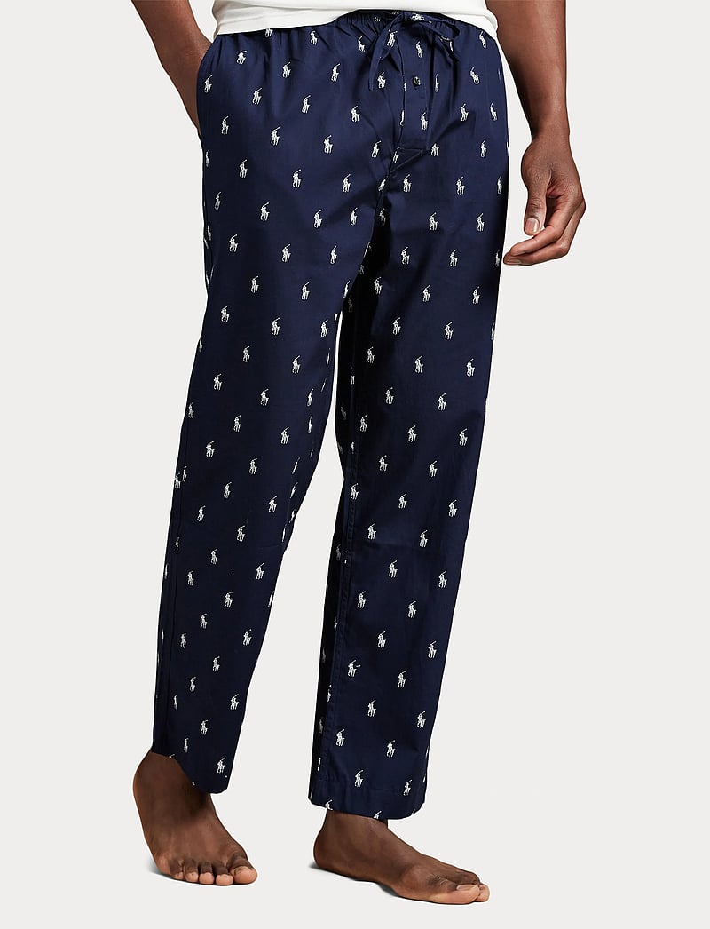 Polo Ralph Lauren - Signature Pony Cotton Pajama Pant - pyjamasbyxor - navy / nevis aopp - 3