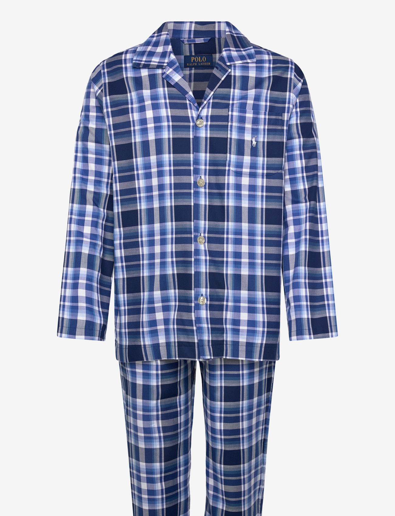 Polo Ralph Lauren - Monogram-Print Cotton Pajama Set - pyjamasets - blue plaid multi - 1