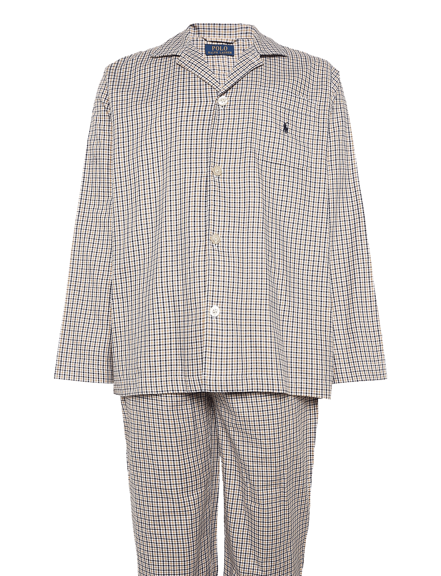 Polo Ralph Lauren - COTTON-SLE-SET - nattøj sæt - khaki white multi - 0