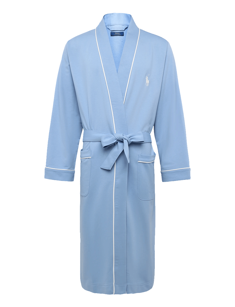 Polo Ralph Lauren - Cotton-Blend Jersey Robe - bademäntel - chambray blue - 0