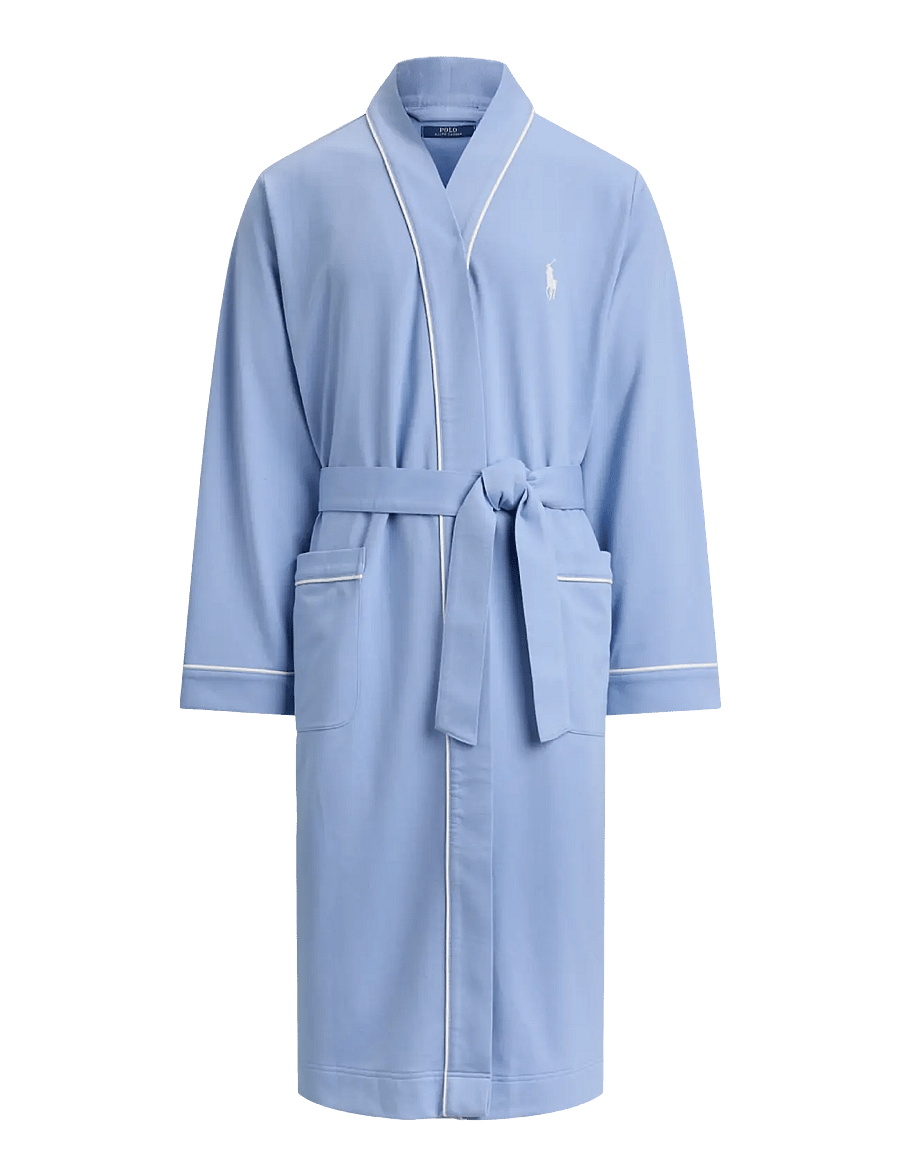 Polo Ralph Lauren - Cotton-Blend Jersey Robe - chambray blue - 0