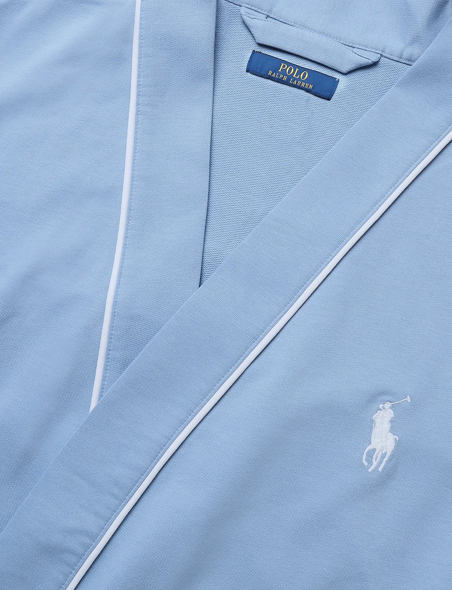 Polo Ralph Lauren - Cotton-Blend Jersey Robe - bademäntel - chambray blue - 2