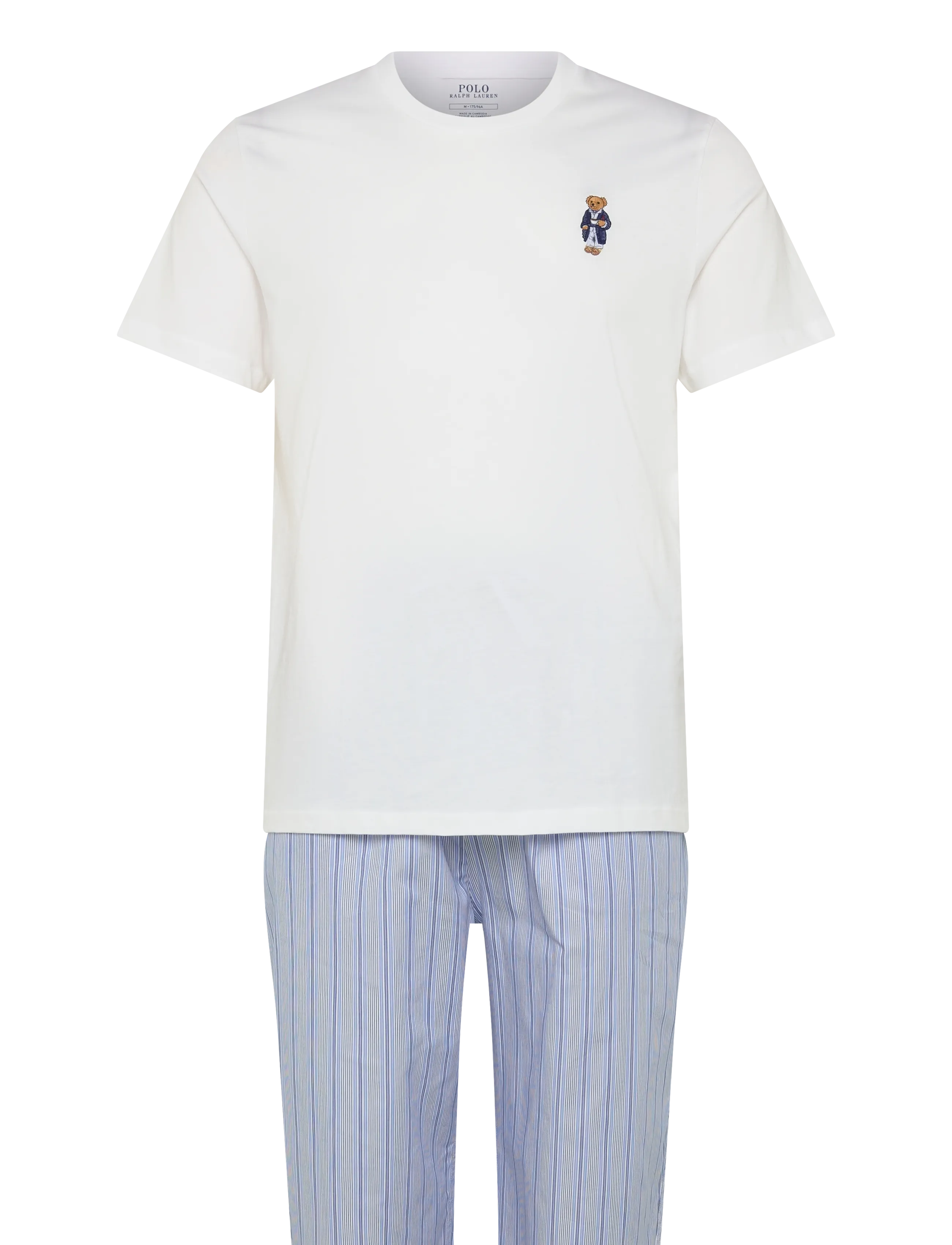 Polo Ralph Lauren Polo Bear & Plaid Cotton Sleep Set - Aluspesu - ANDREW STRIPE/WHI / white