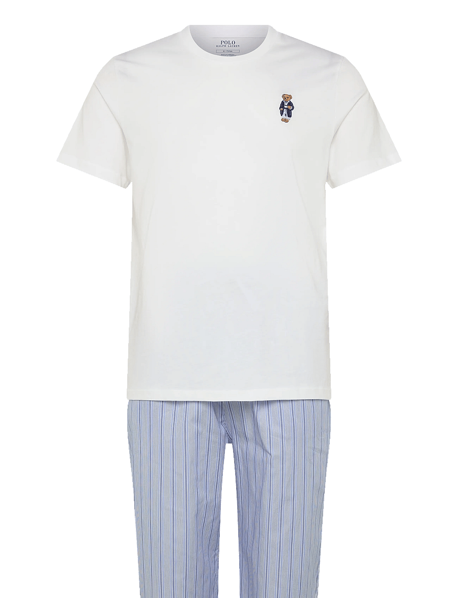 Polo Ralph Lauren - COTTON-SLE-SET - nattøj sæt - andrew stripe/whi - 1