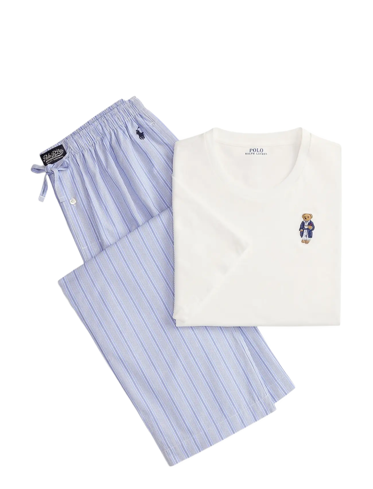 Polo Ralph Lauren - Polo Bear & Plaid Cotton Sleep Set - pyjamasets - andrew stripe/whi - 3