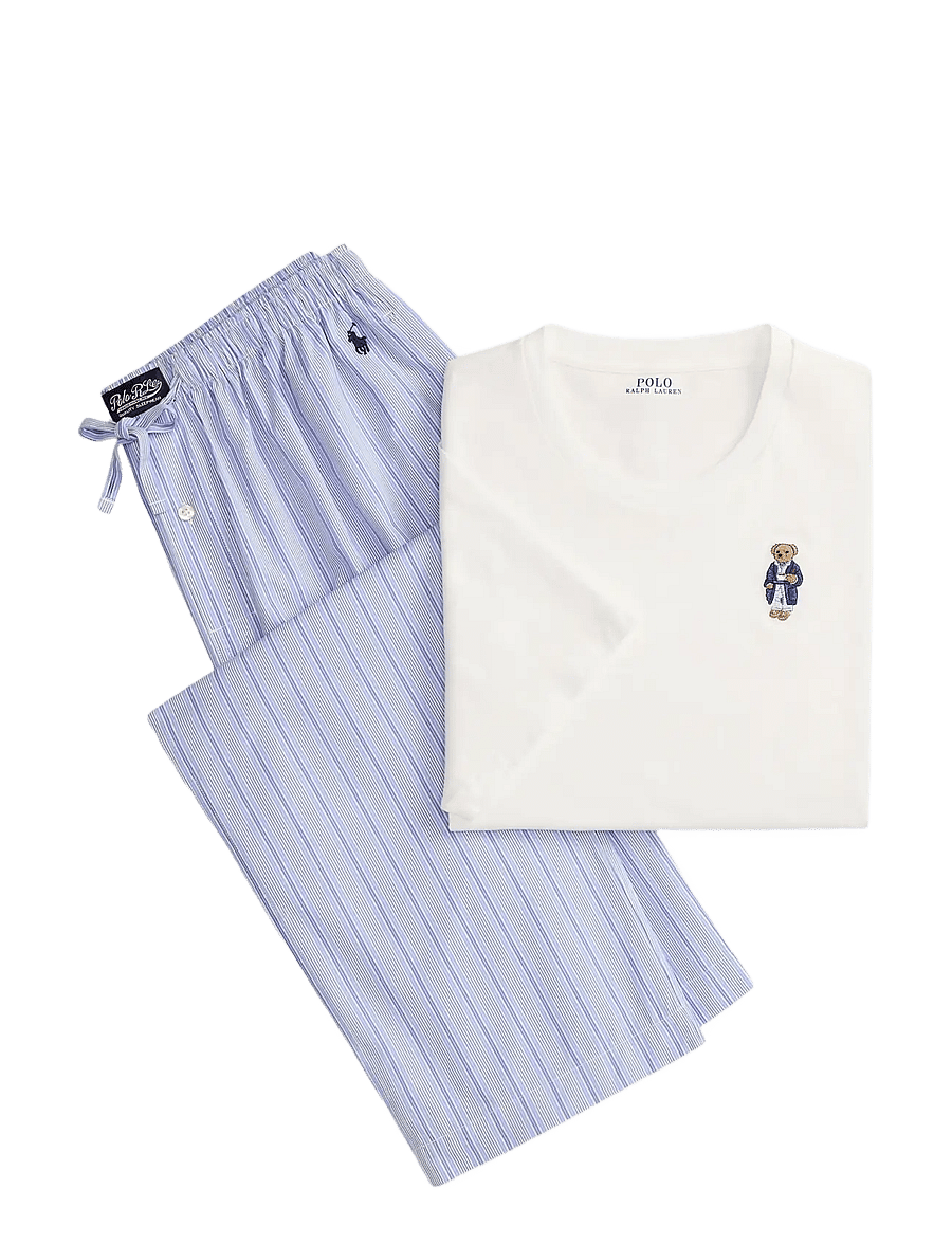 Polo Ralph Lauren - COTTON-SLE-SET - nattøj sæt - andrew stripe/whi - 3