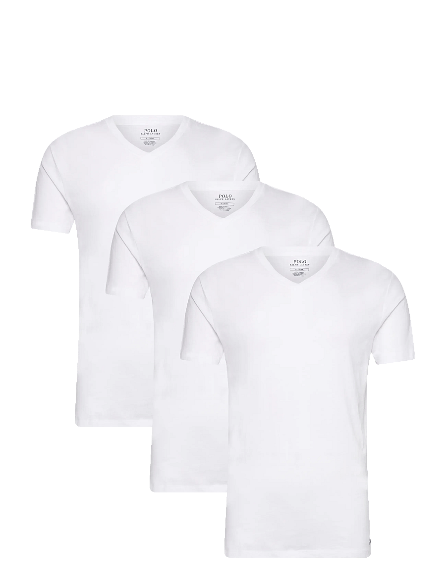Polo Ralph Lauren - Cotton V-Neck Undershirt 3-Pack - multipack t-shirts - 3pk white - 1