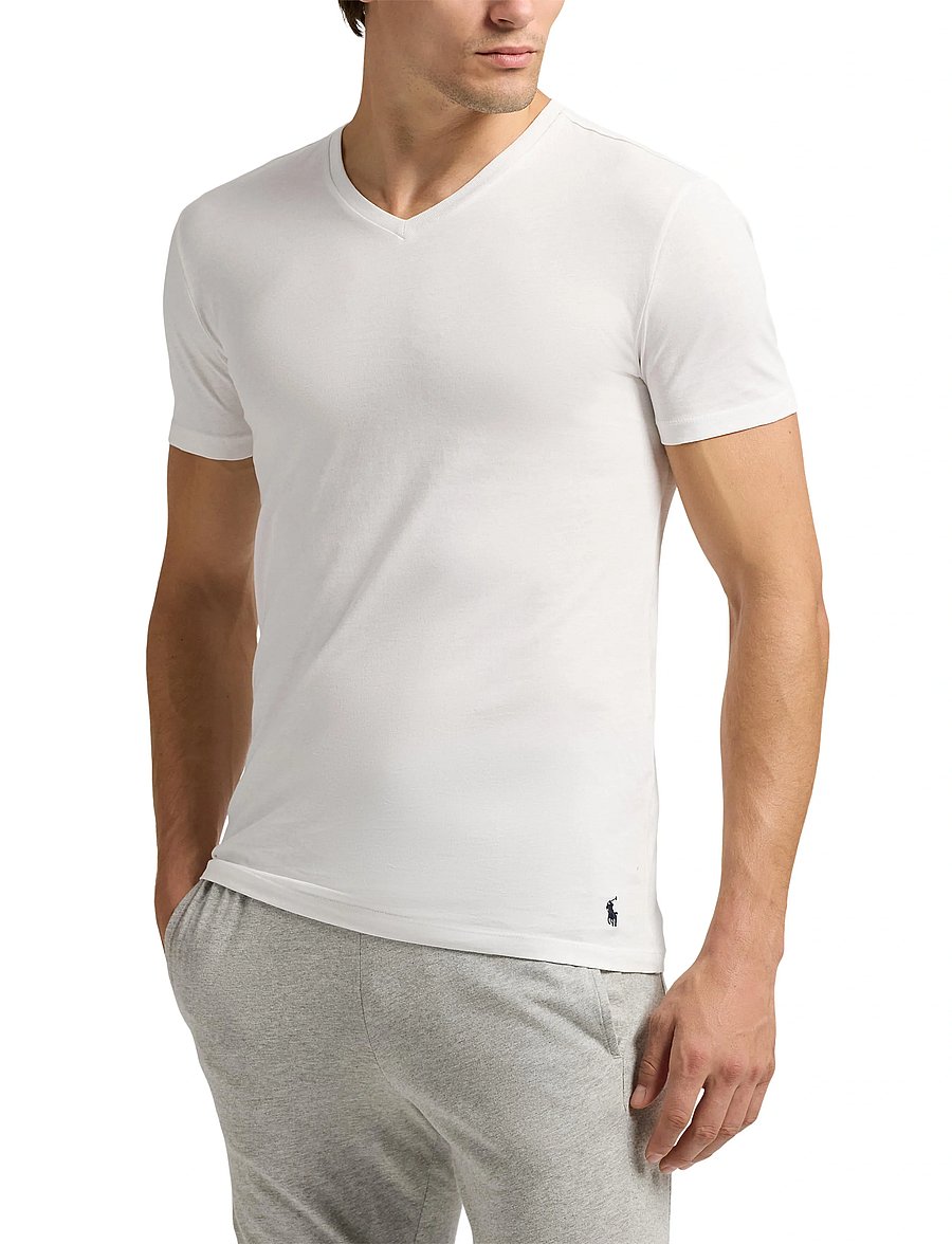 Polo Ralph Lauren - Cotton V-Neck Undershirt 3-Pack - multipack t-shirts - 3pk white - 0