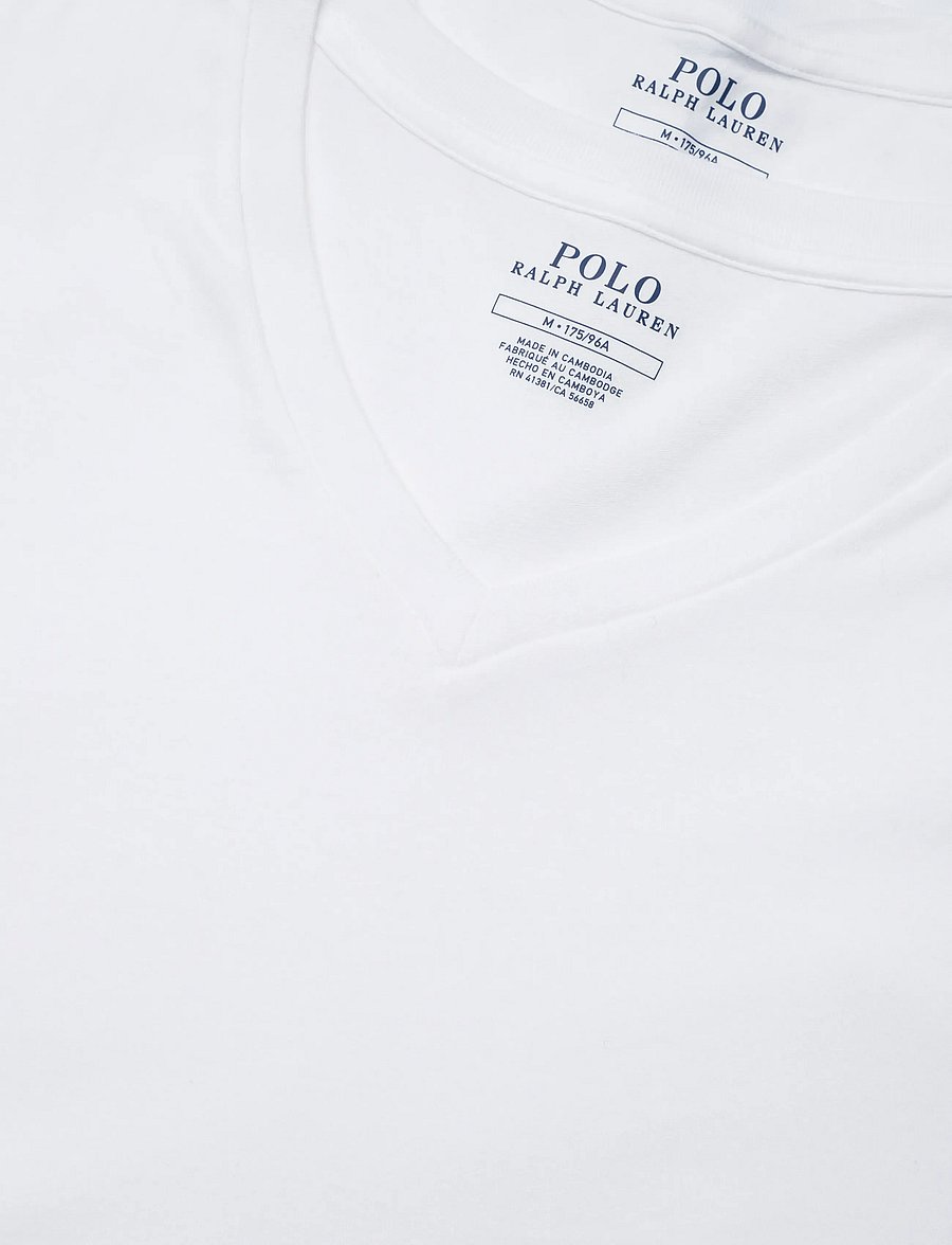 Polo Ralph Lauren - Cotton V-Neck Undershirt 3-Pack - multipack t-shirts - 3pk white - 3