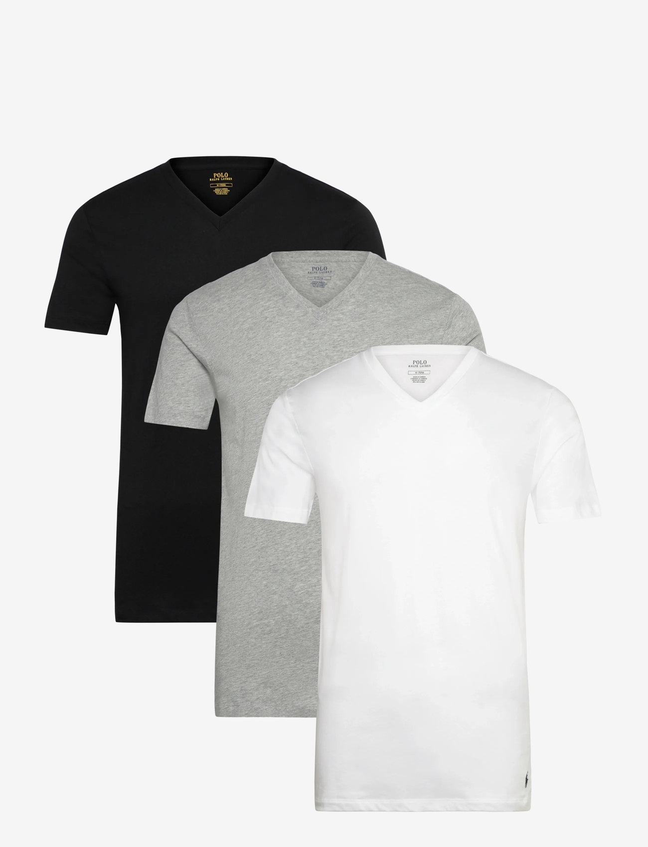 Polo Ralph Lauren - Cotton V-Neck Undershirt 3-Pack - multipack t-shirts - 3pk white/grey/bl - 0