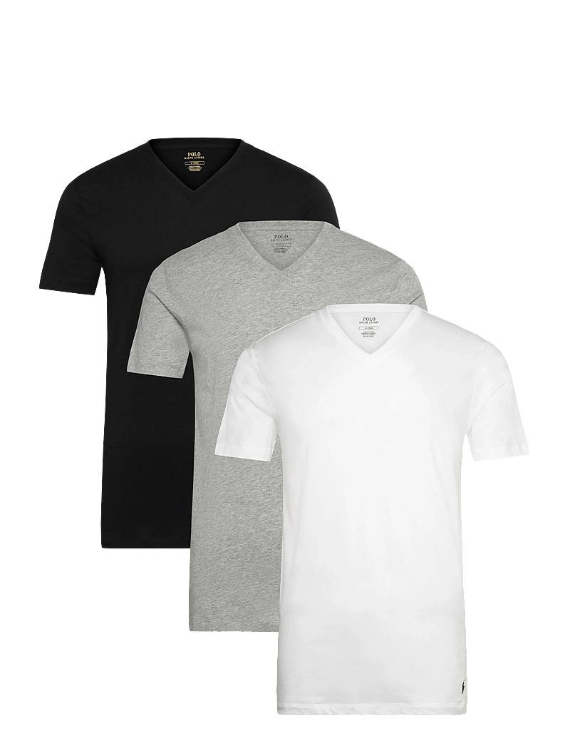 Polo Ralph Lauren - Cotton V-Neck Undershirt 3-Pack - multipack t-shirts - 3pk white/grey/bl - 0