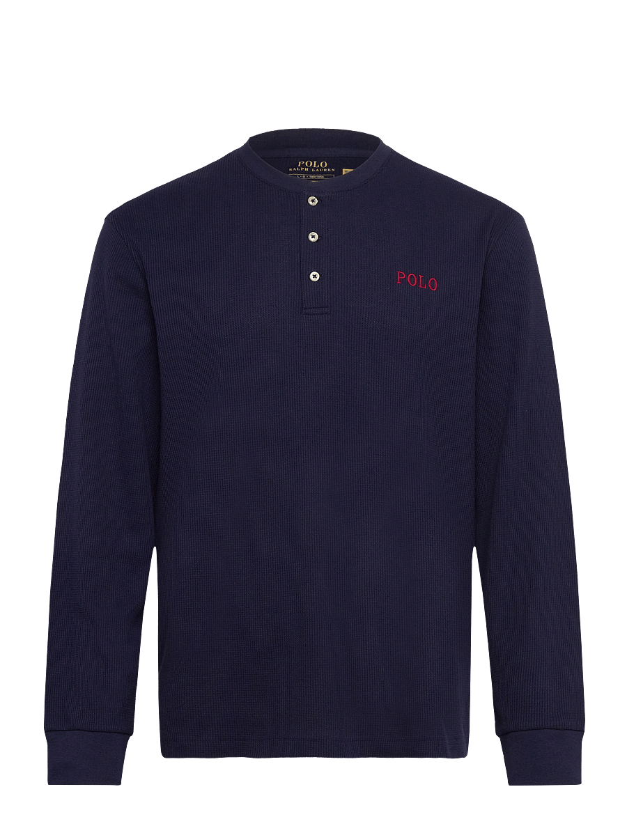 Polo Ralph Lauren - Waffle-Knit Henley Sleep Shirt - hauts de pyjama - cruise navy - 1