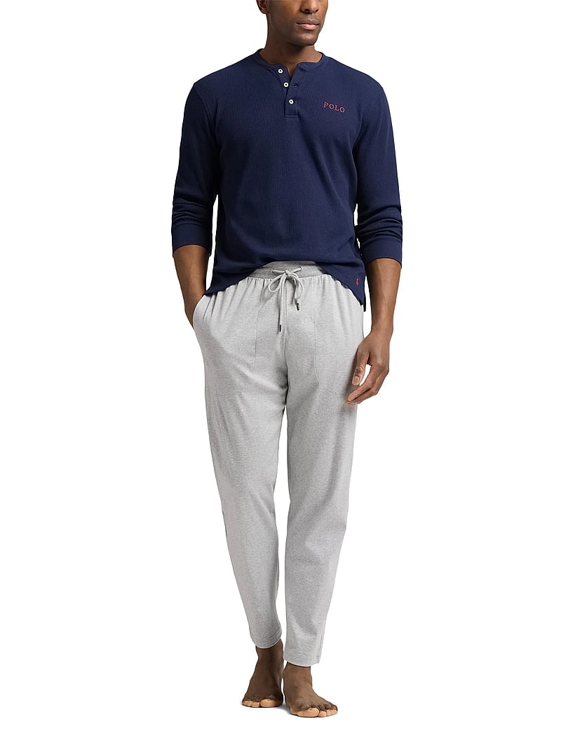 Polo Ralph Lauren - Waffle-Knit Henley Sleep Shirt - pyjama tops - cruise navy - 3