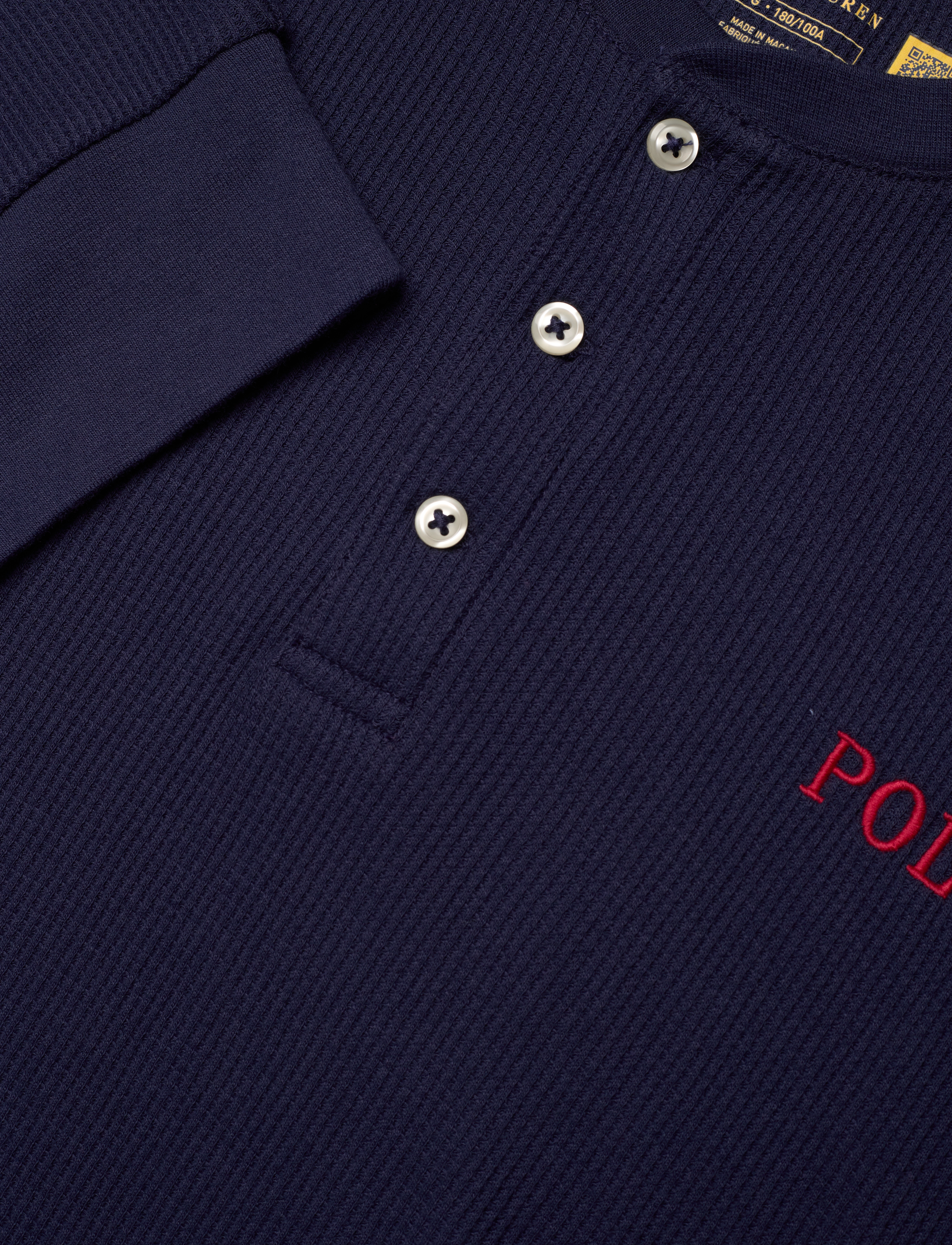 Polo Ralph Lauren - Waffle-Knit Henley Sleep Shirt - pyjama tops - cruise navy - 5