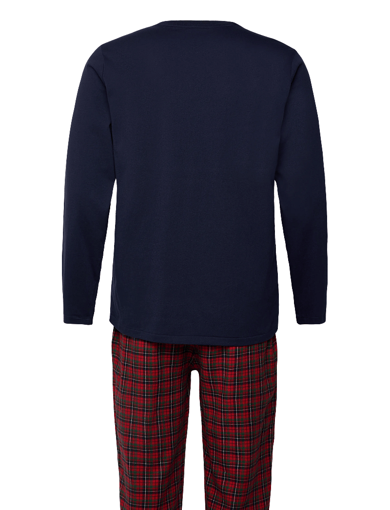 Polo Ralph Lauren - Cotton Jersey & Plaid Flannel Sleep Set - náttfatasett - navy / red navy m - 1