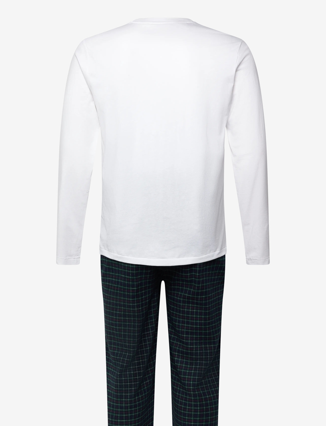 Polo Ralph Lauren - Cotton Jersey & Plaid Flannel Sleep Set - pyjamasset - white / navy fore - 1