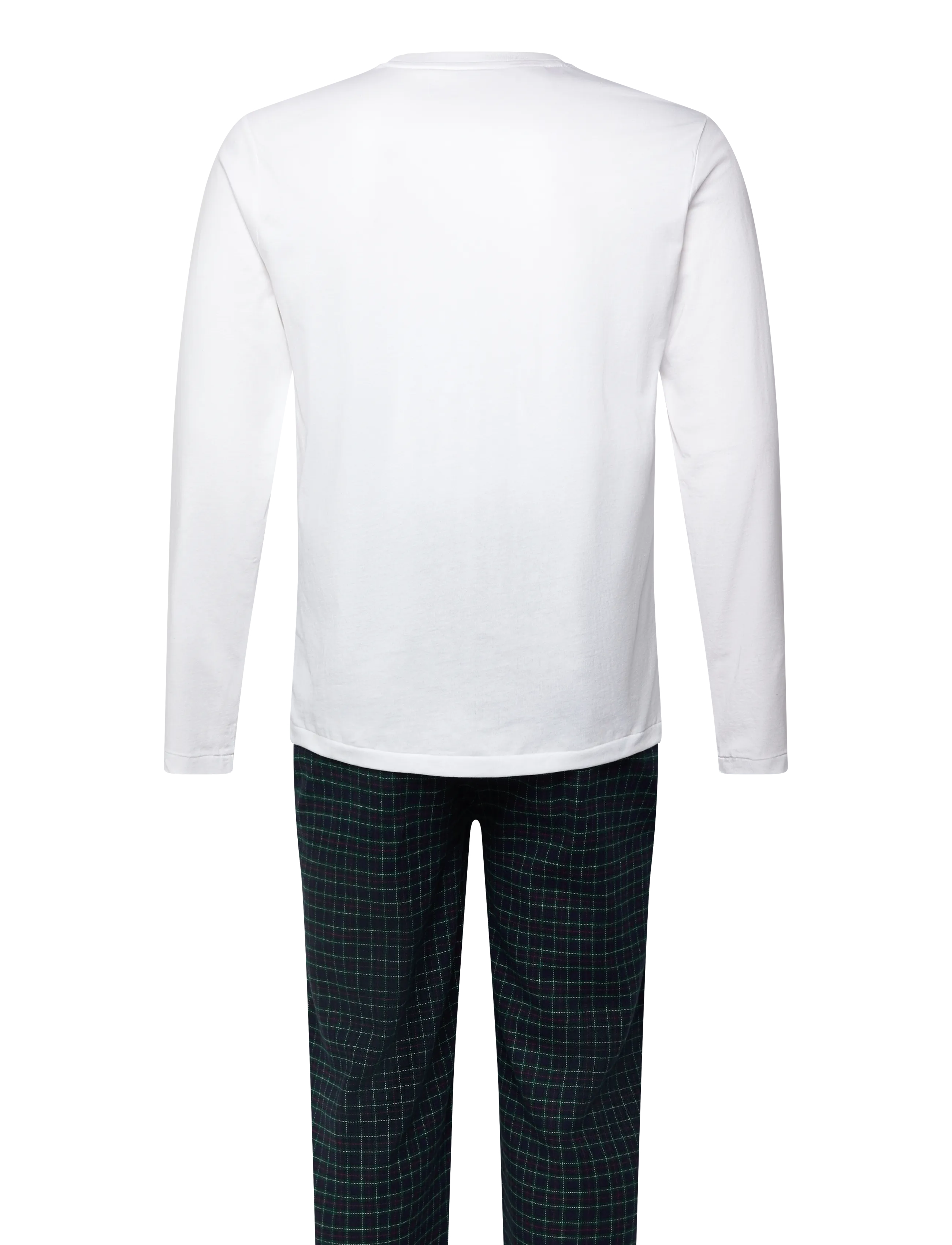 Polo Ralph Lauren - Cotton Jersey & Plaid Flannel Sleep Set - miesten - white / navy fore - 1