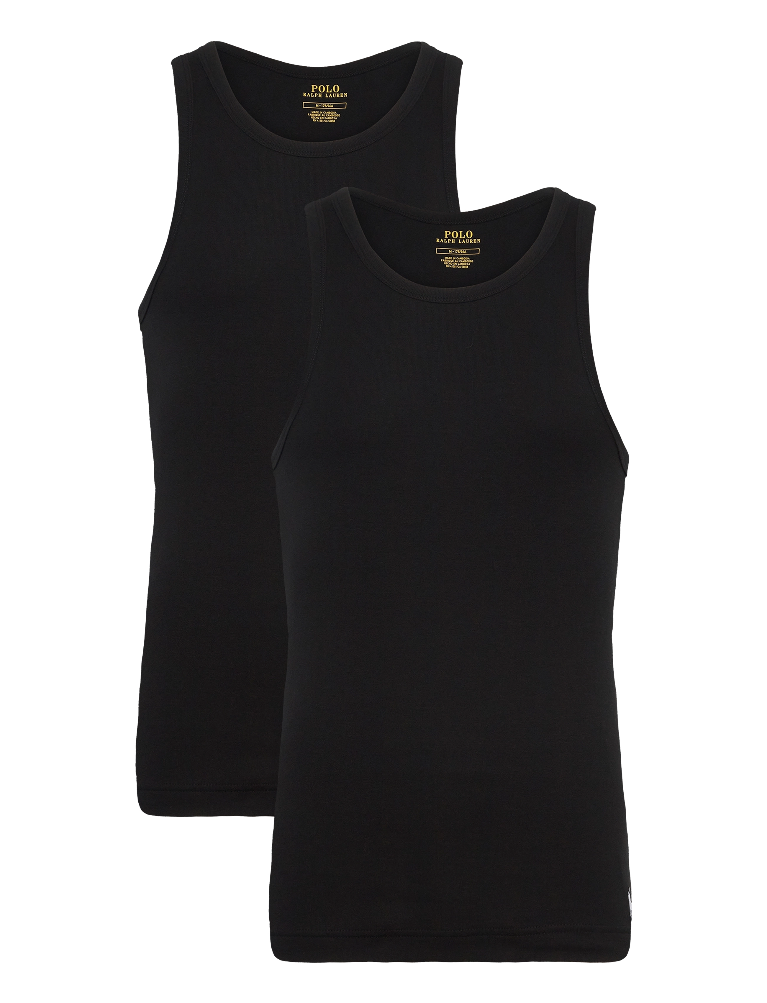Polo Ralph Lauren Classic Fit Tank Undershirt 2-Pack, L, T-shirts, Schwarz - Sleeveless, Männerswear
