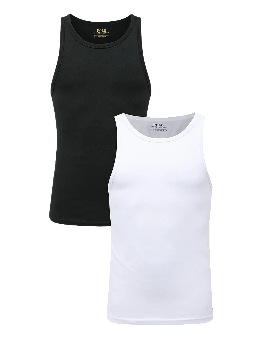 Polo Ralph Lauren - Classic Fit Tank Undershirt 2-Pack - topi bez piedurknēm - 2pk black/white - 1