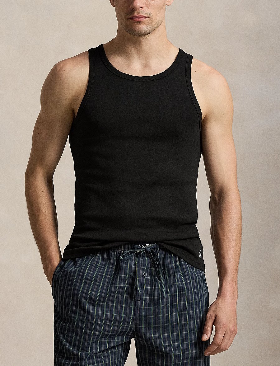 Polo Ralph Lauren - Classic Fit Tank Undershirt 2-Pack - topi bez piedurknēm - 2pk black/white - 4