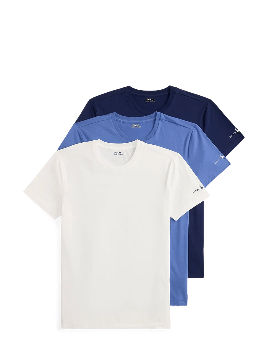Polo Ralph Lauren - Stretch Crewneck Undershirt 3-Pack - pyjamaoberteile - 3pk dckwshwht/bas - 1