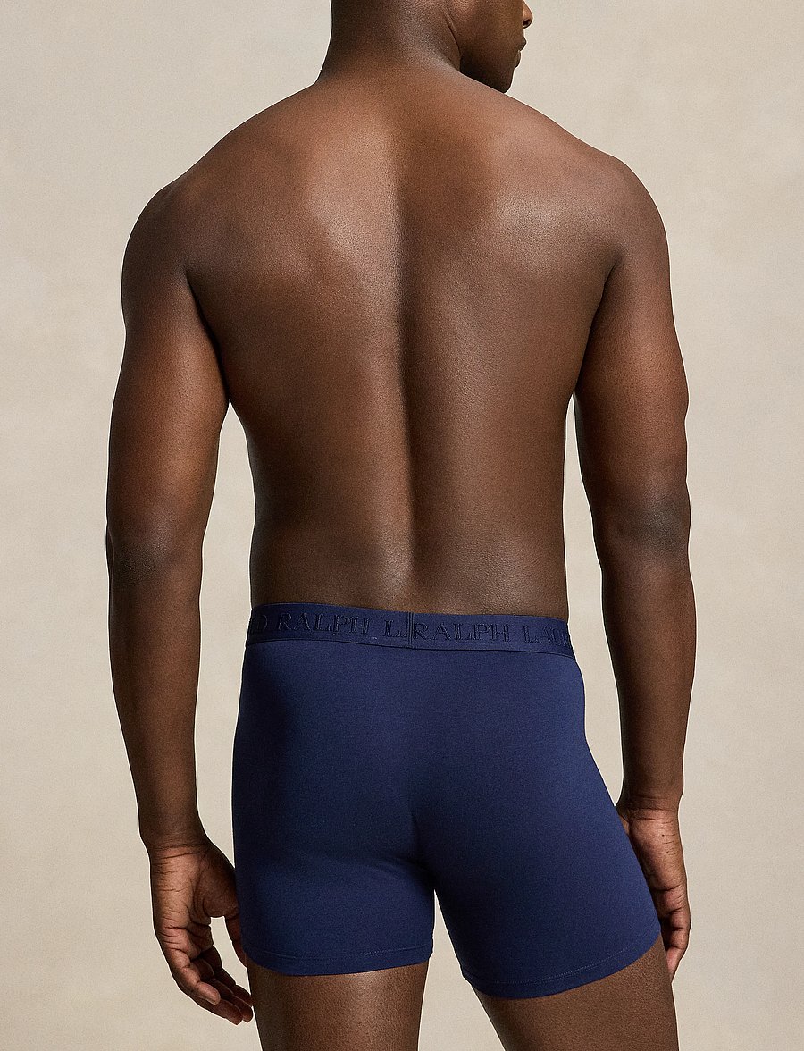 Polo Ralph Lauren - Stretch Cotton Boxer Brief 3-Pack - unterhosen im multipack - 3pk np nvy/chilip - 3