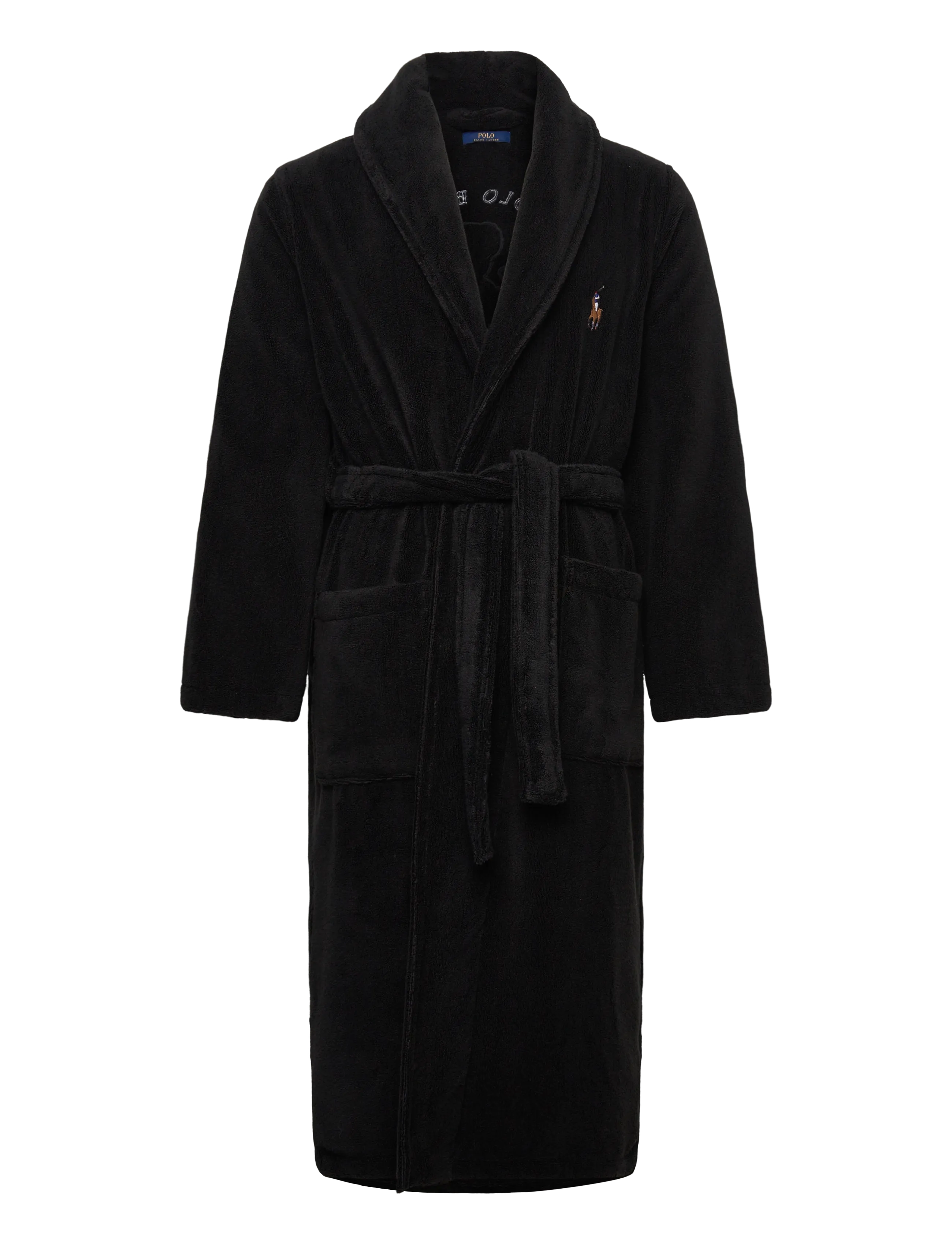 Polo Bear Cotton Terry Robe - POLO BLACK