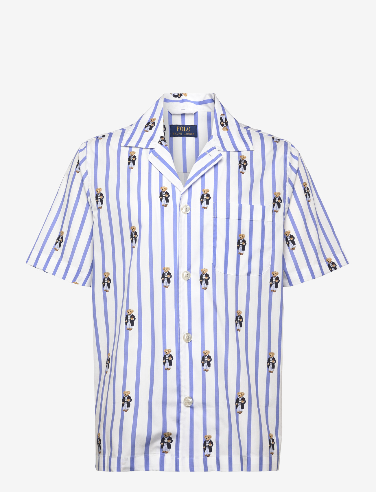 Polo Ralph Lauren - Polo Bear Striped Poplin Pajama Shirt - pyjama tops - harbor island blu - 1