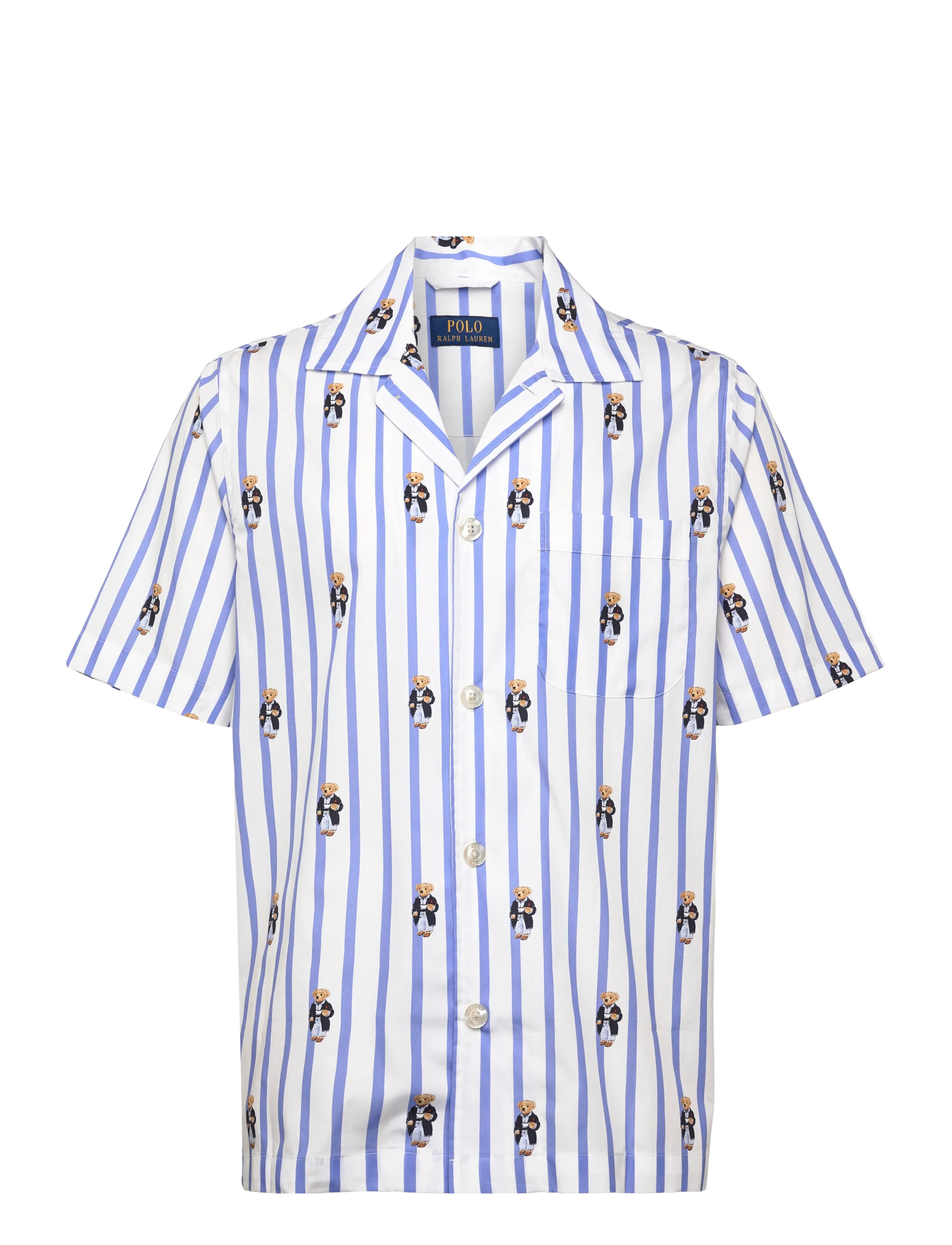 Polo Ralph Lauren Polo Bear Striped Poplin Pajama Shirt - New arrivals - HARBOR ISLAND BLU / blue