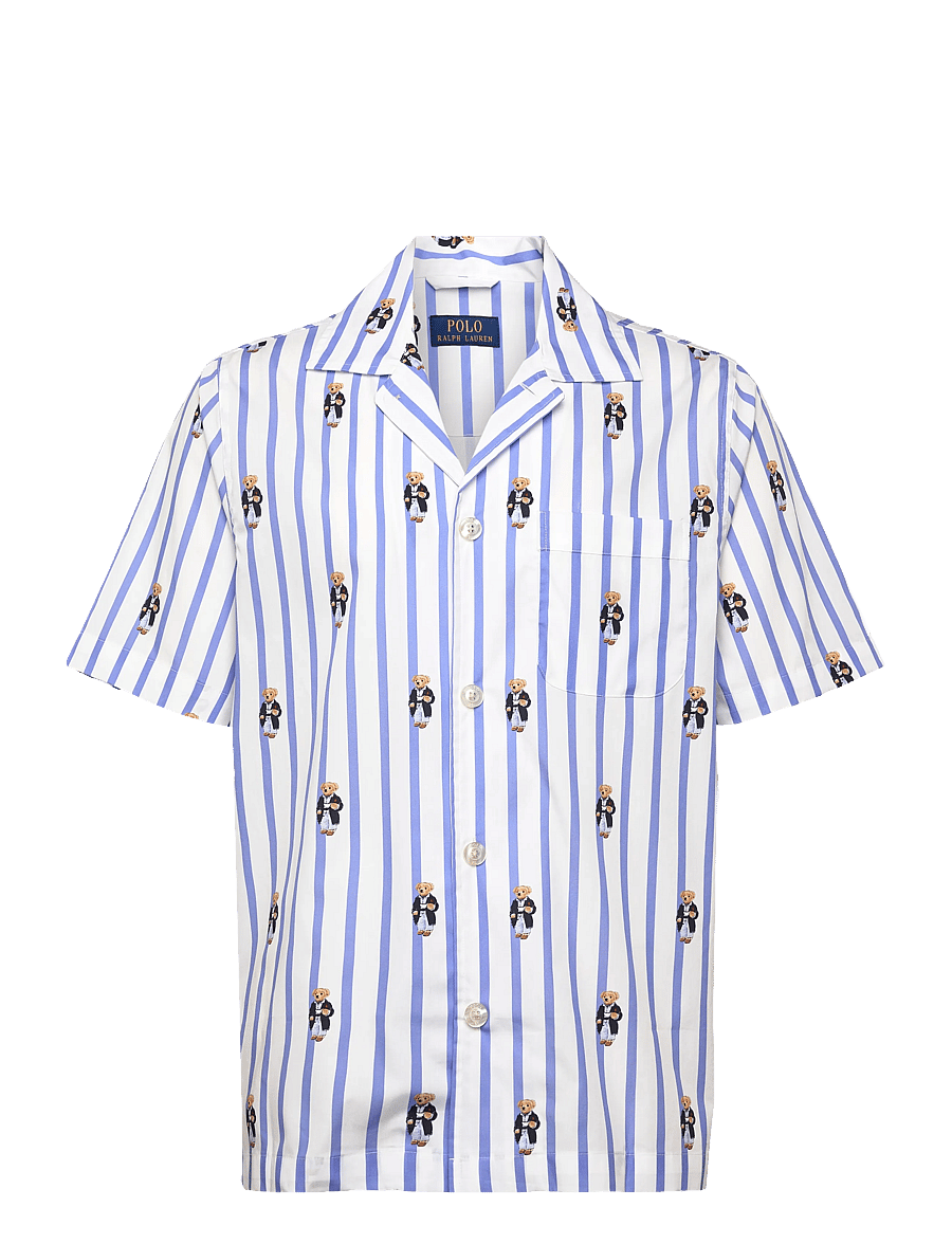 Polo Ralph Lauren - Polo Bear Striped Poplin Pajama Shirt - pidžaama topid - harbor island blu - 1
