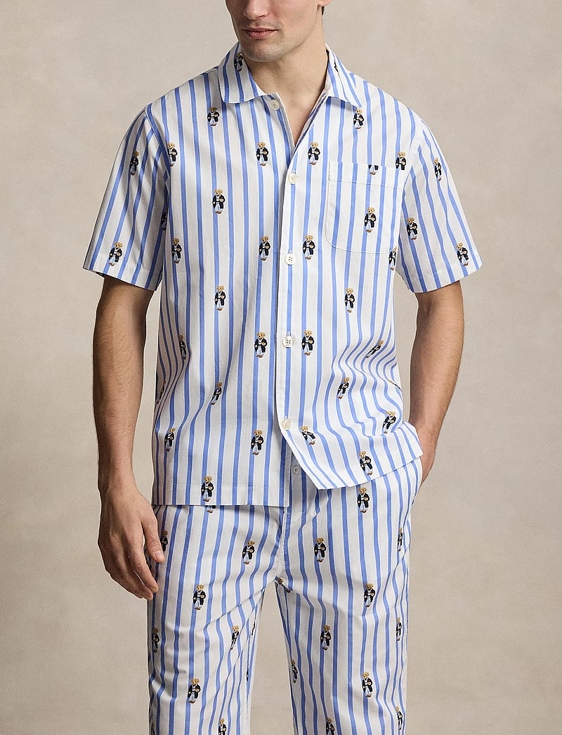 Polo Ralph Lauren - Polo Bear Striped Poplin Pajama Shirt - pyjama tops - harbor island blu - 0