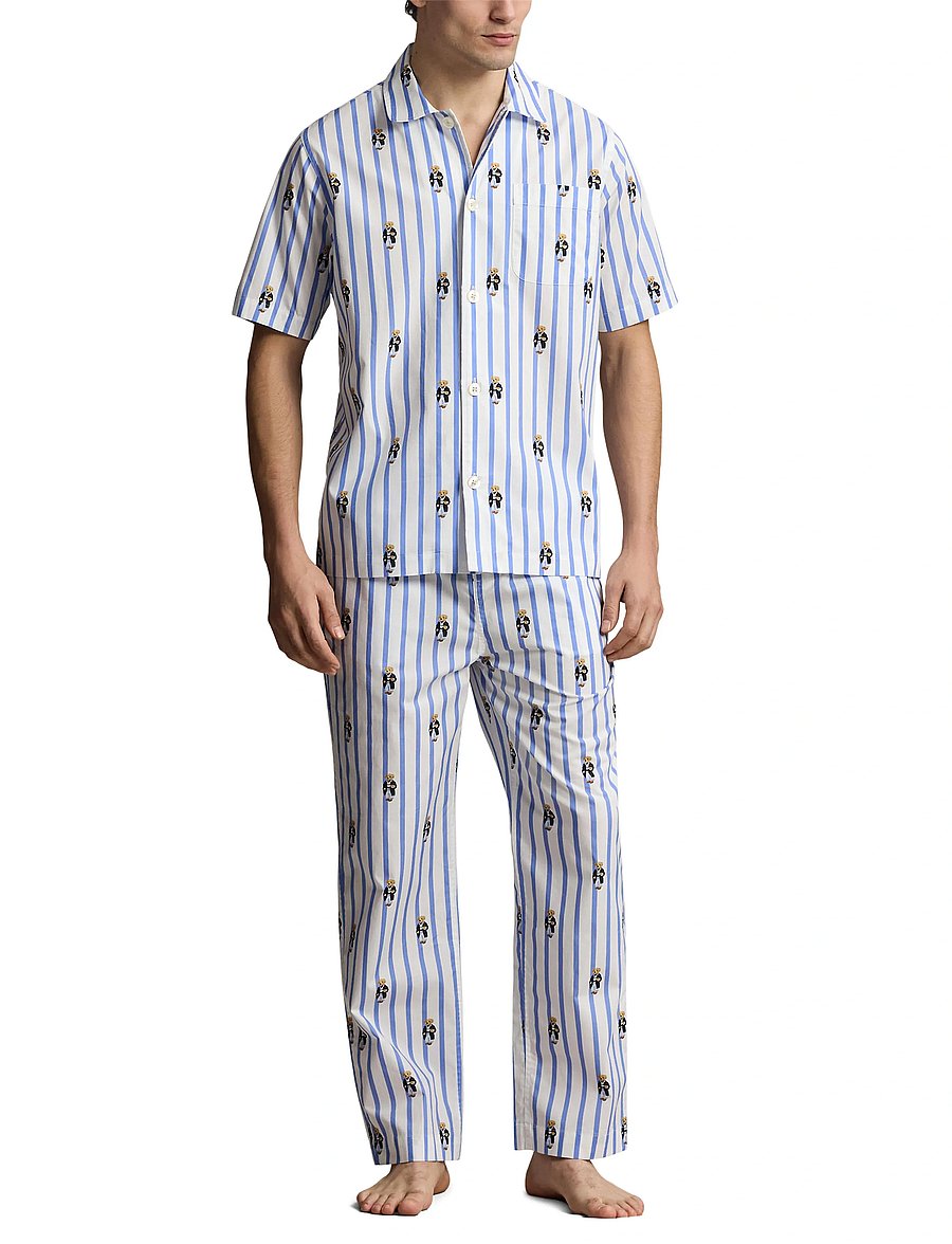 Polo Ralph Lauren - Polo Bear Striped Poplin Pajama Shirt - pidžaama topid - harbor island blu - 4