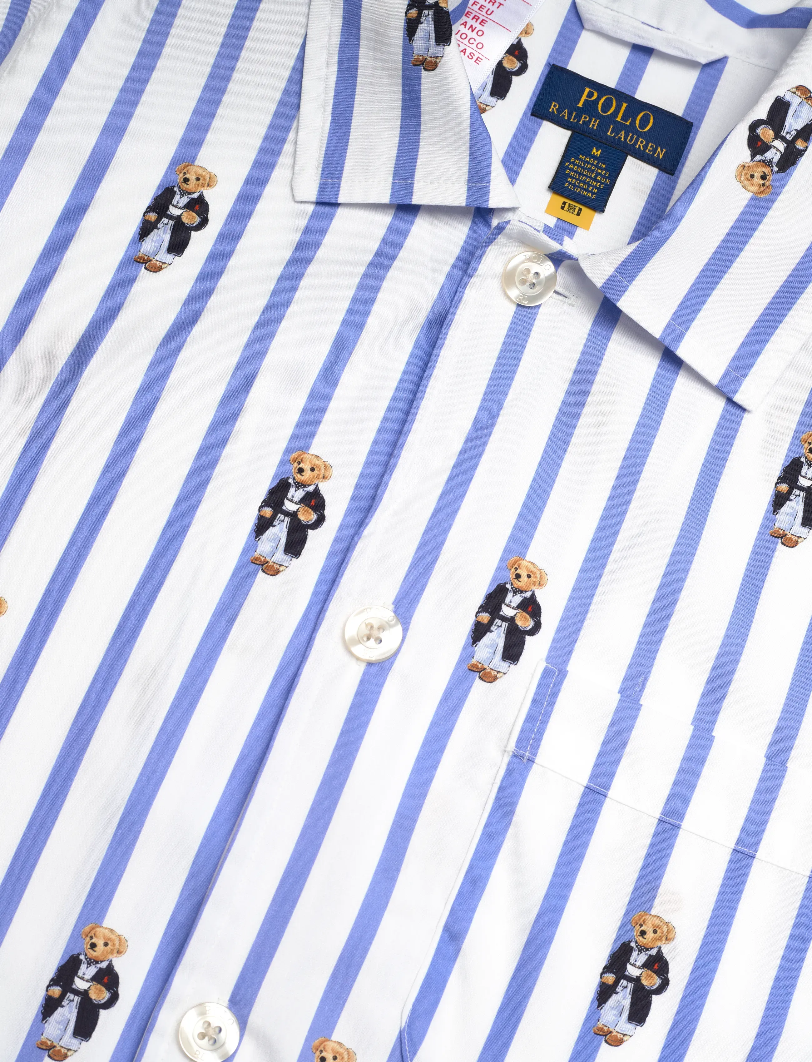 Polo Ralph Lauren - Polo Bear Striped Poplin Pajama Shirt - pyjamasöverdelar - harbor island blu - 5