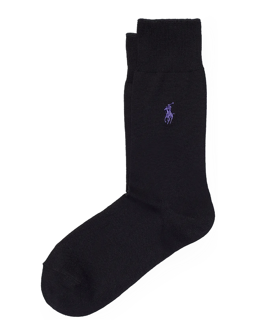 Polo Ralph Lauren - Pony Flat-Knit Trouser Socks - klassikalised sokid - black - 0