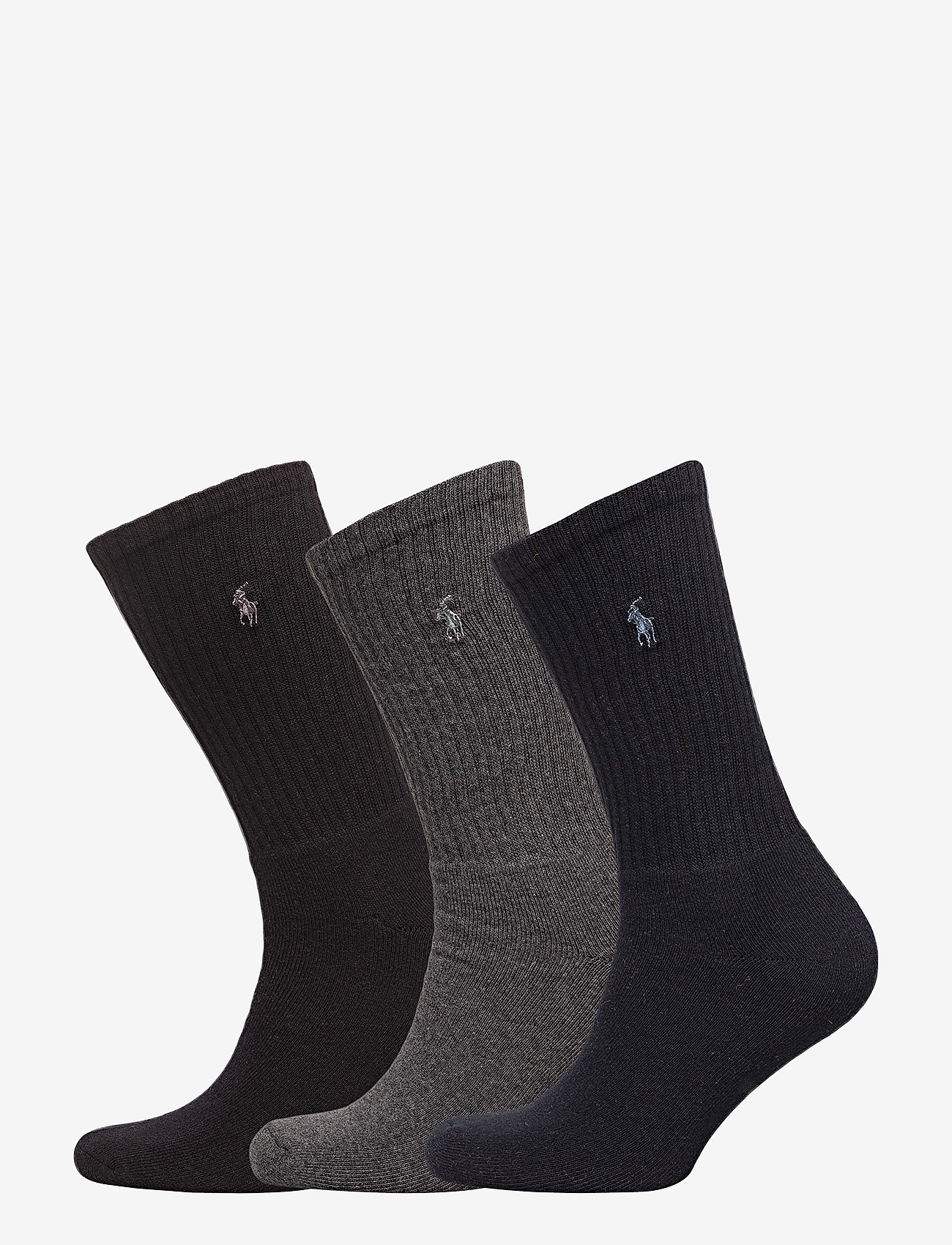 Polo Ralph Lauren Crew Sock 3-Pack, One Size, Black, Sokker > Almindelige Sokker, Herre
