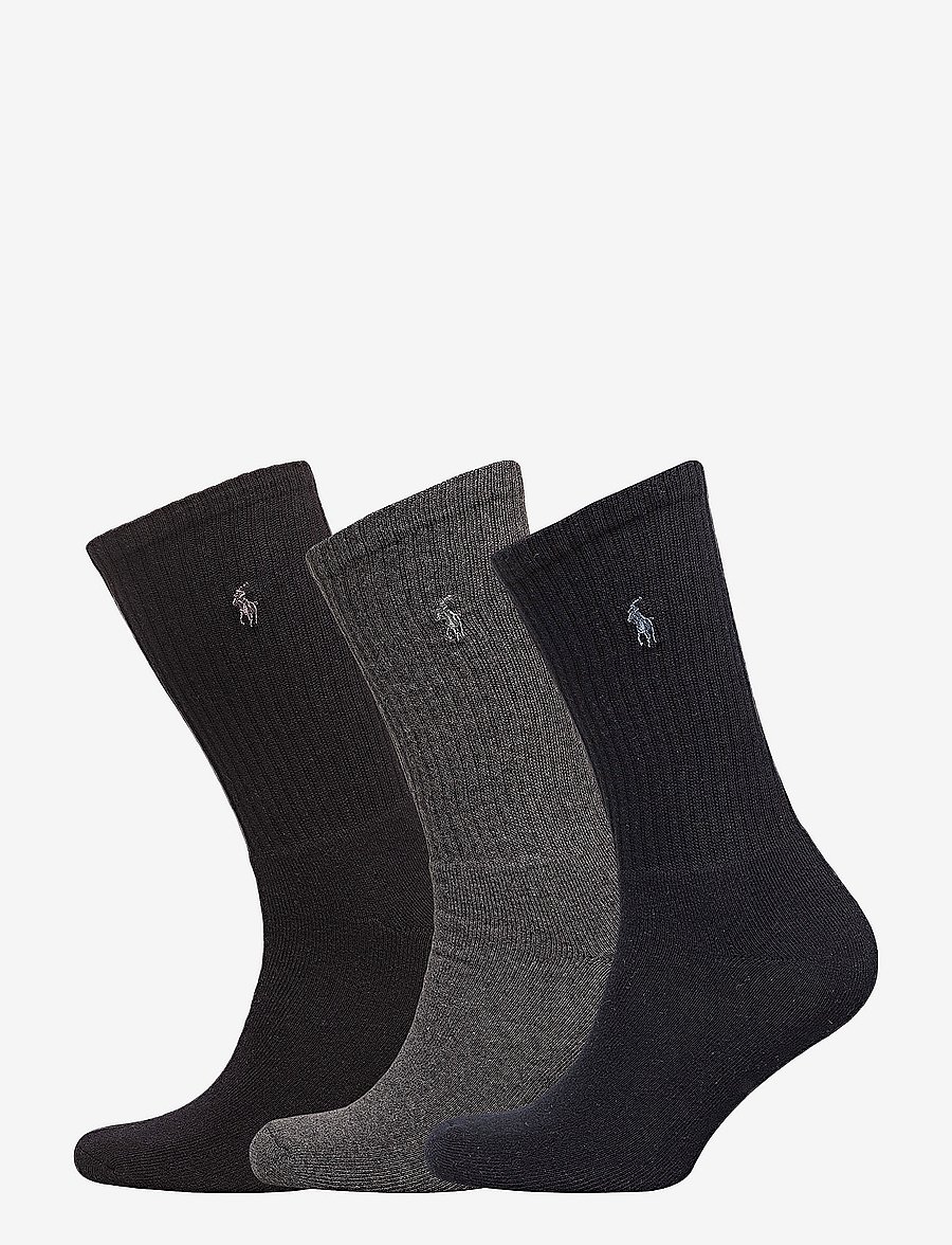 Polo Ralph Lauren - Crew Sock 3-Pack - tennissocken - asst[navy,charc - 0