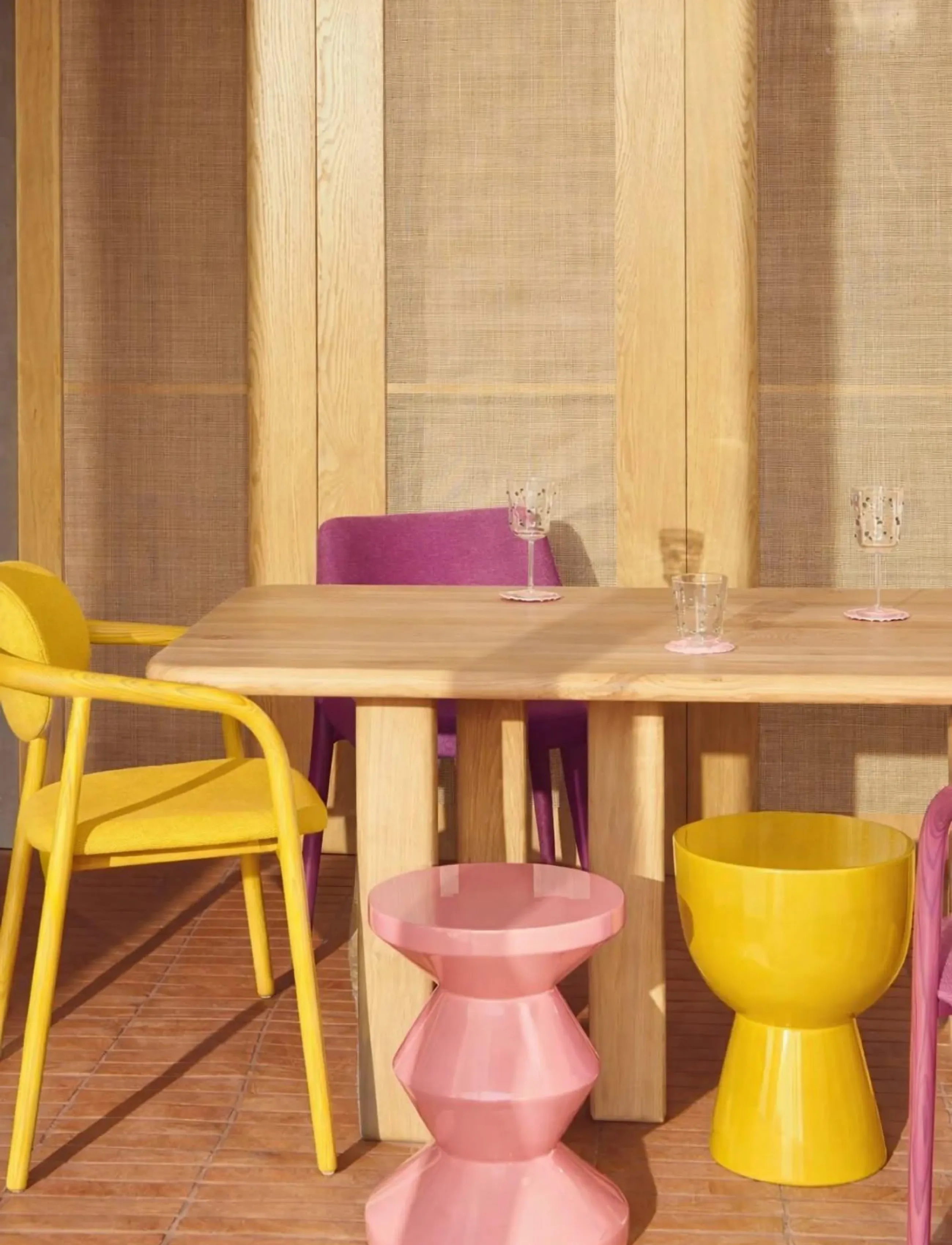 POLSPOTTEN Zig Zag, Ø35.5X H46 cm, Tables, Rosa - Side Tables & Small Homeware