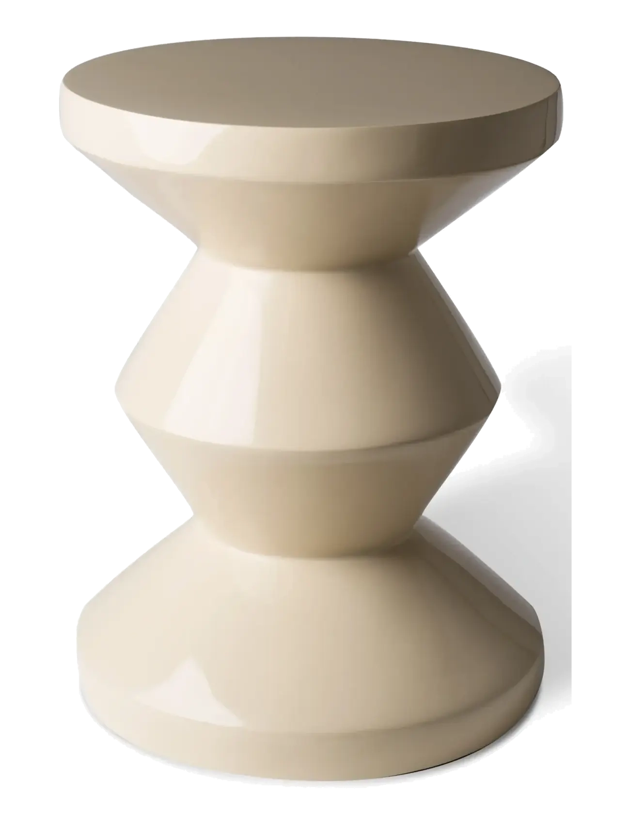 POLSPOTTEN Zig Zag, Ø35.5X H46 cm, Tables, Beige - Side Tables & Small Homeware