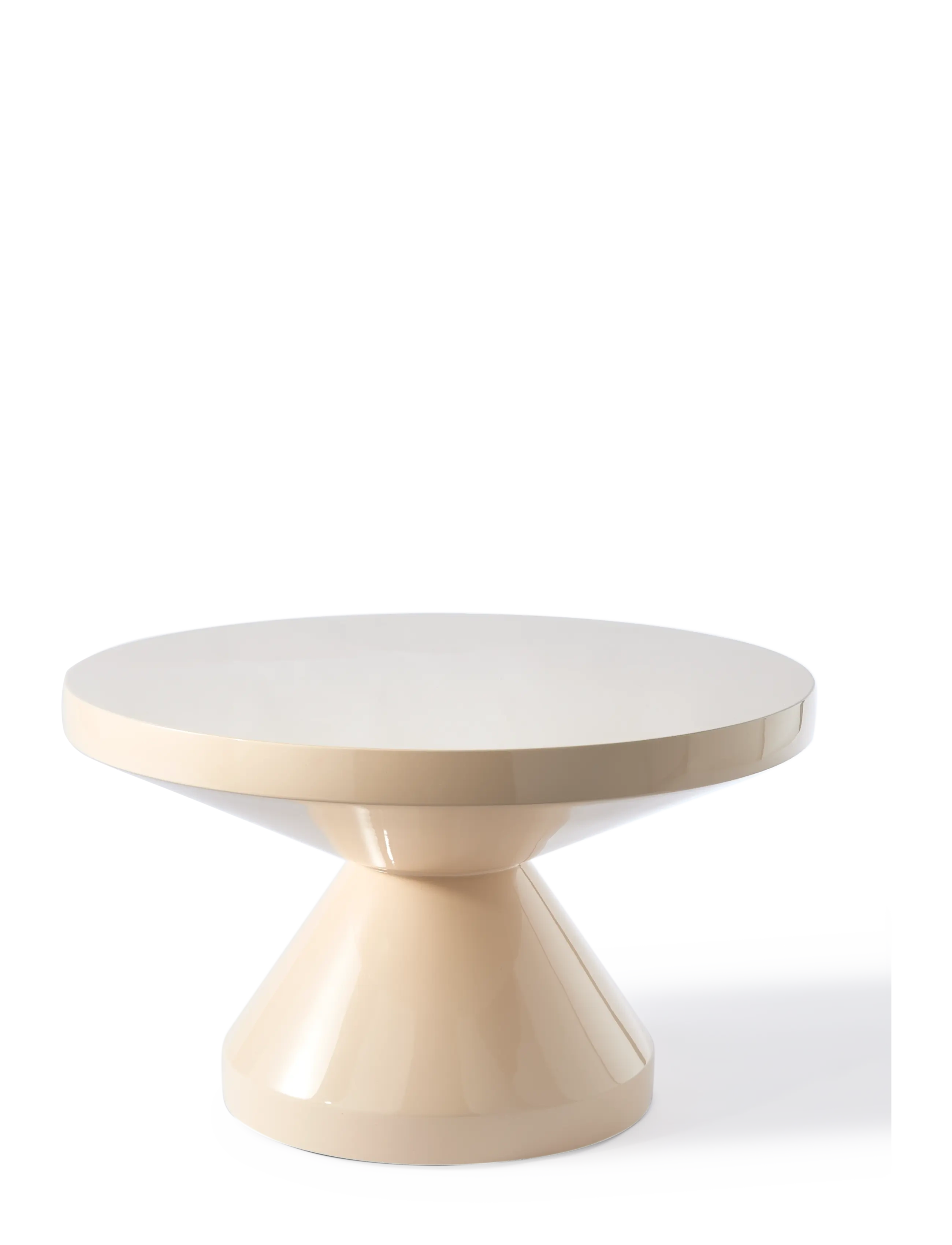 POLSPOTTEN Coffee Table Zig Zag, Sofabord, Beige, Str: Ø60X H35CM