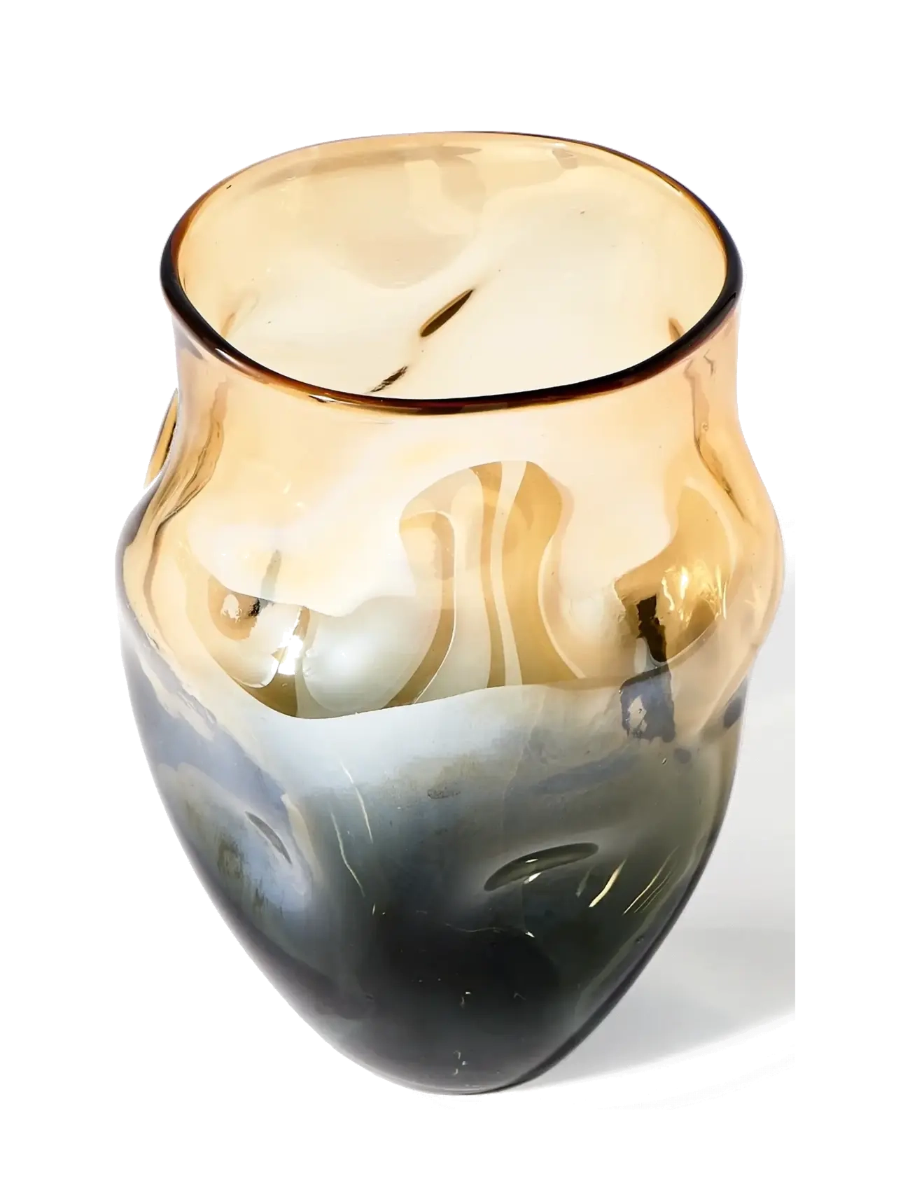POLSPOTTEN Vase Collision Amber L, Ø22X H30 cm, Vases, Mehrfarbig/gemustert - Other Homeware