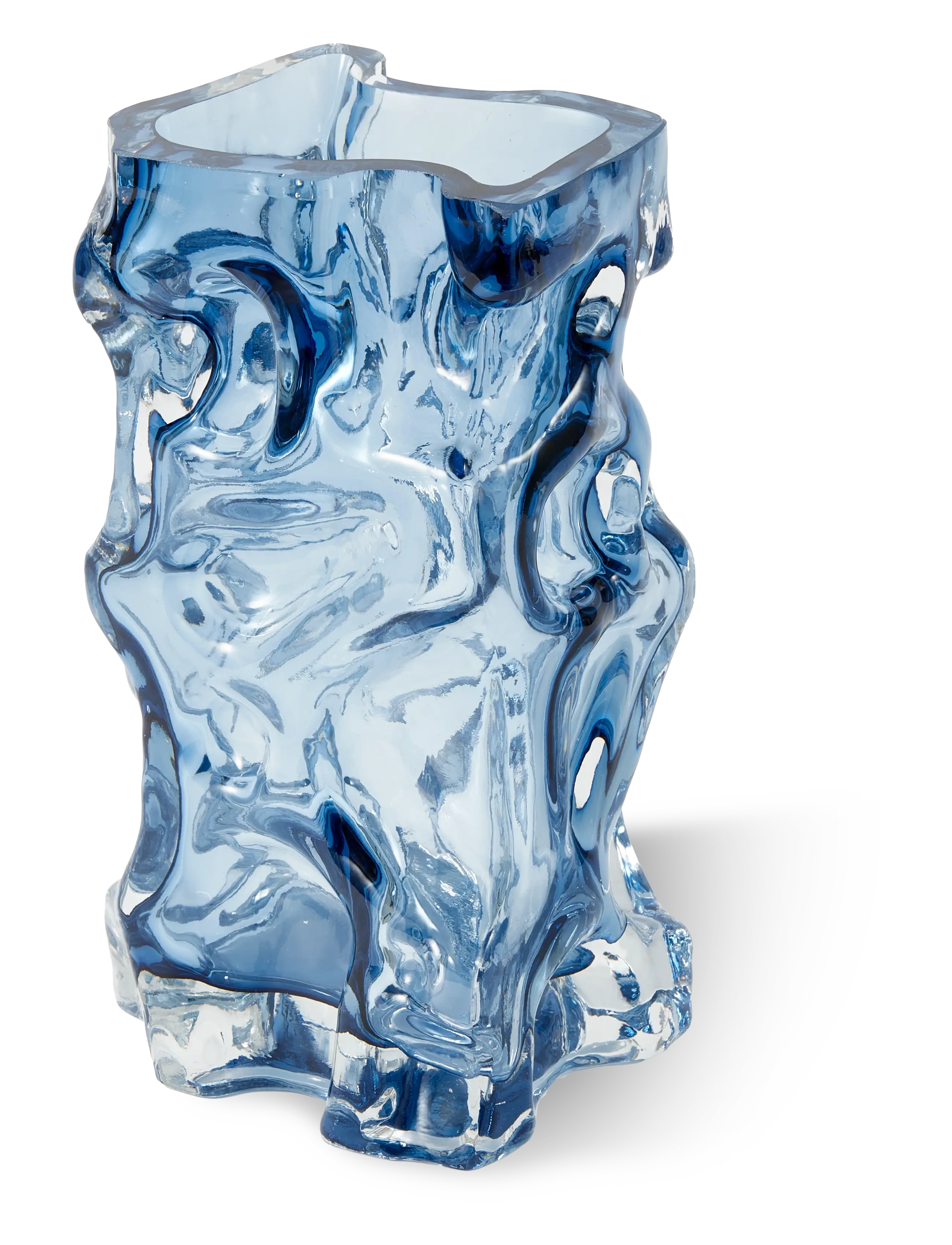 POLSPOTTEN Vase Ice, L16X W15X H29 cm, Blue, Vases > Other Vases, Unisex