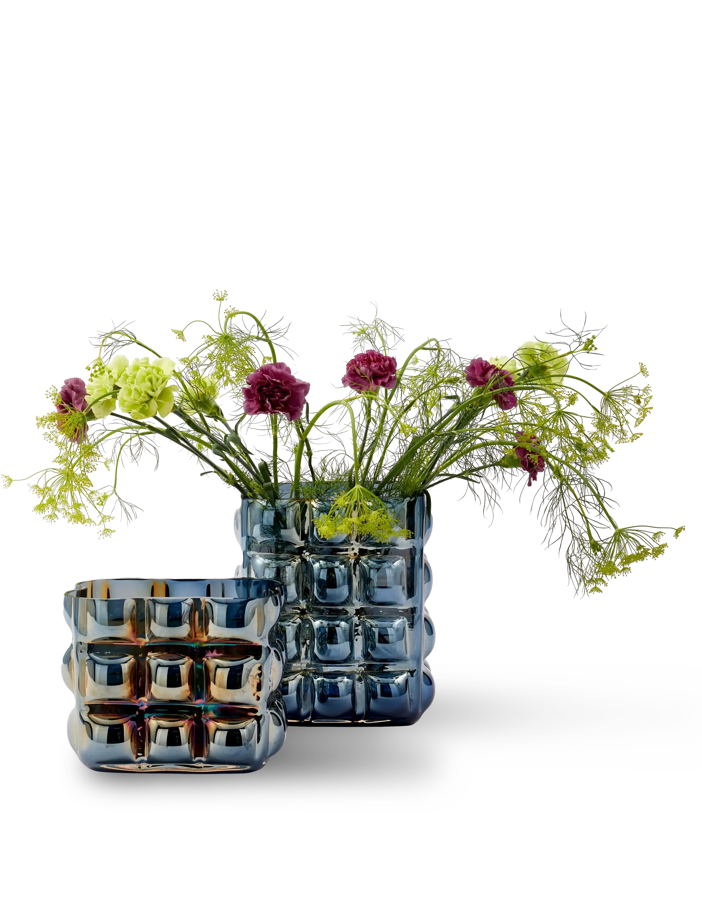 POLSPOTTEN Vase Bubble, L24X W19X H17.5 cm, Vases, Marineblau - Other Homeware