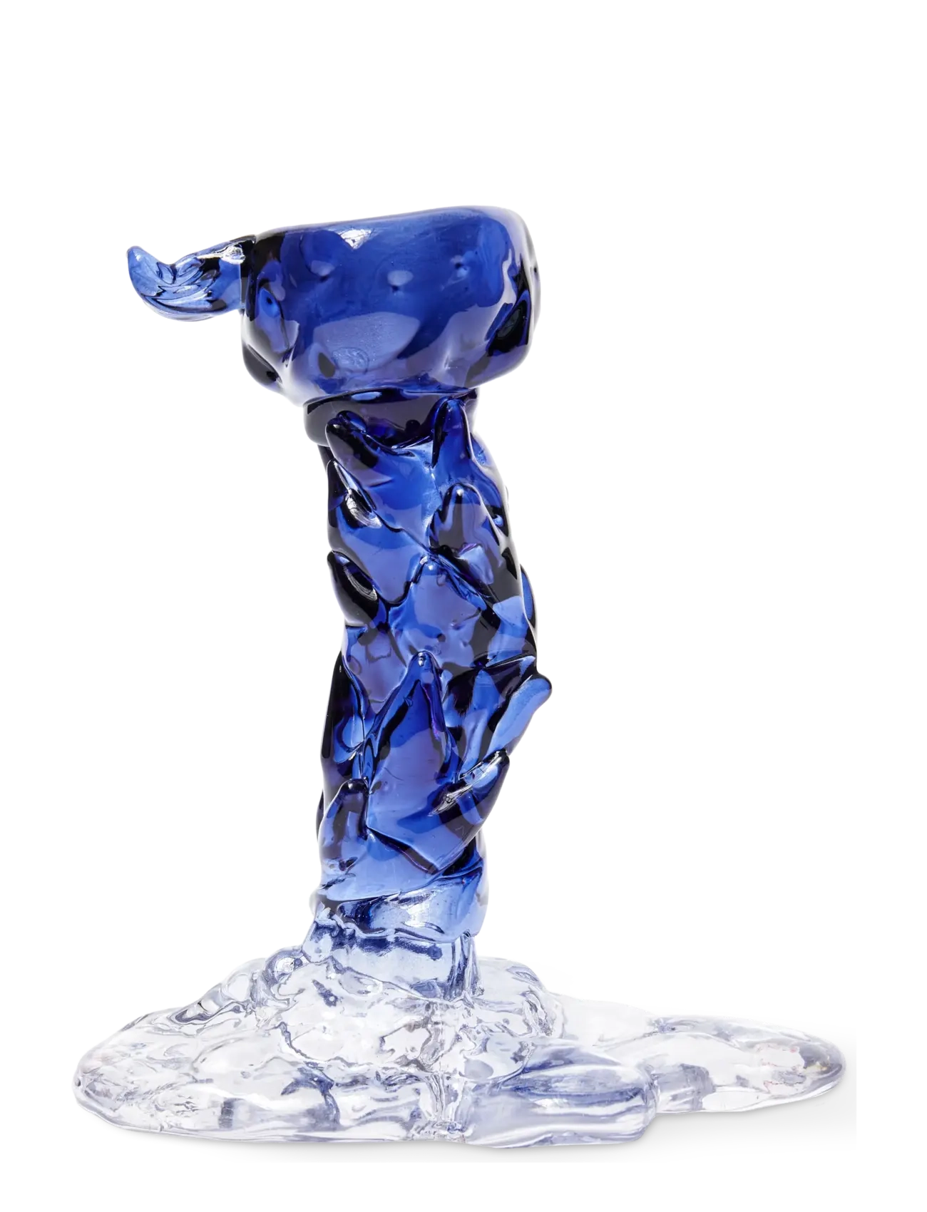 POLSPOTTEN - drip candle holder glass dark blue S - dark blue - 3