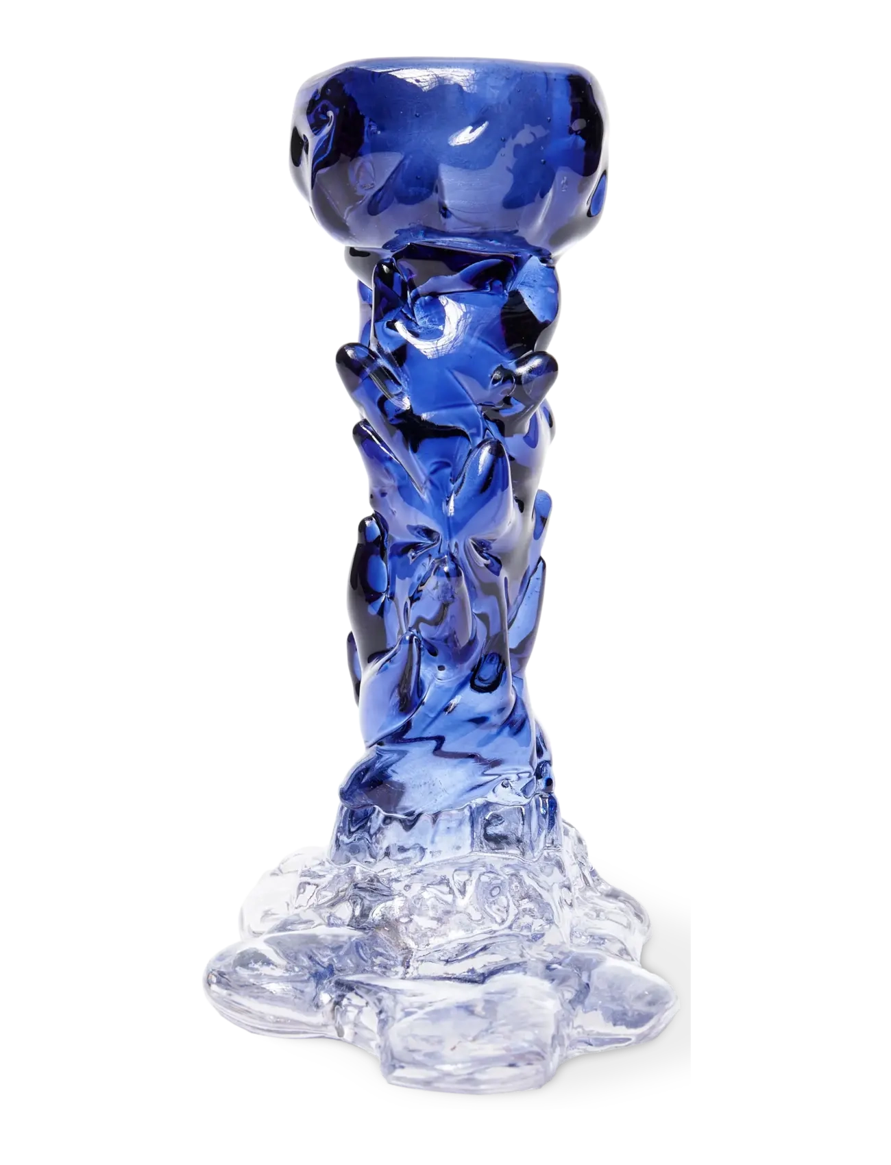 POLSPOTTEN - drip candle holder glass dark blue S - dark blue - 4